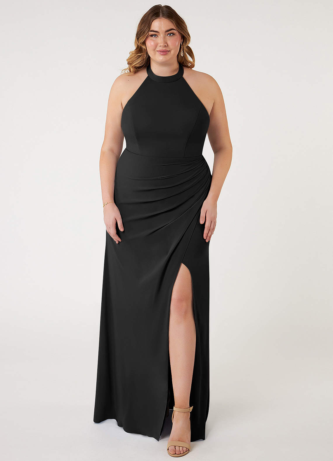 Azazie Galicia Ready to Ship Black Stretch Chiffon Bridesmaid Dresses |  Azazie