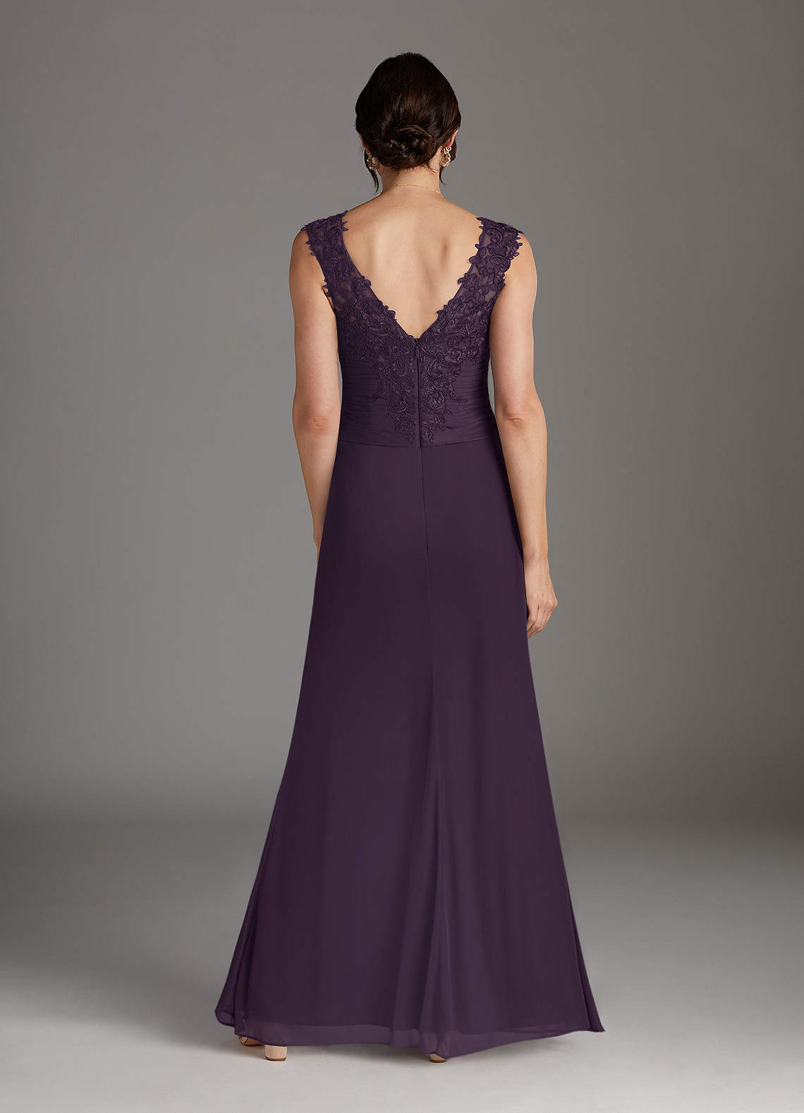 Azazie Edelin Plum A-Line Sweetheart Neckline Pleated Mesh Dress | Azazie