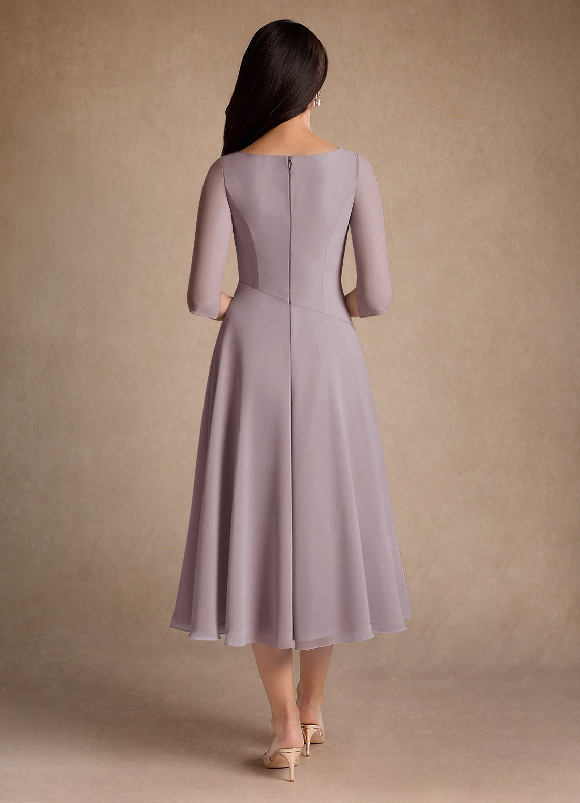 Azazie Durant Abiti per la Madre della Sposa Abito A-Line in Chiffon Plissettato Dusk image2