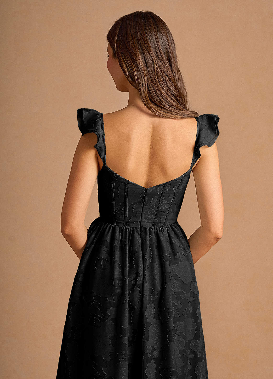 Camila Black Midi Dress Ready to Ship | Azazie