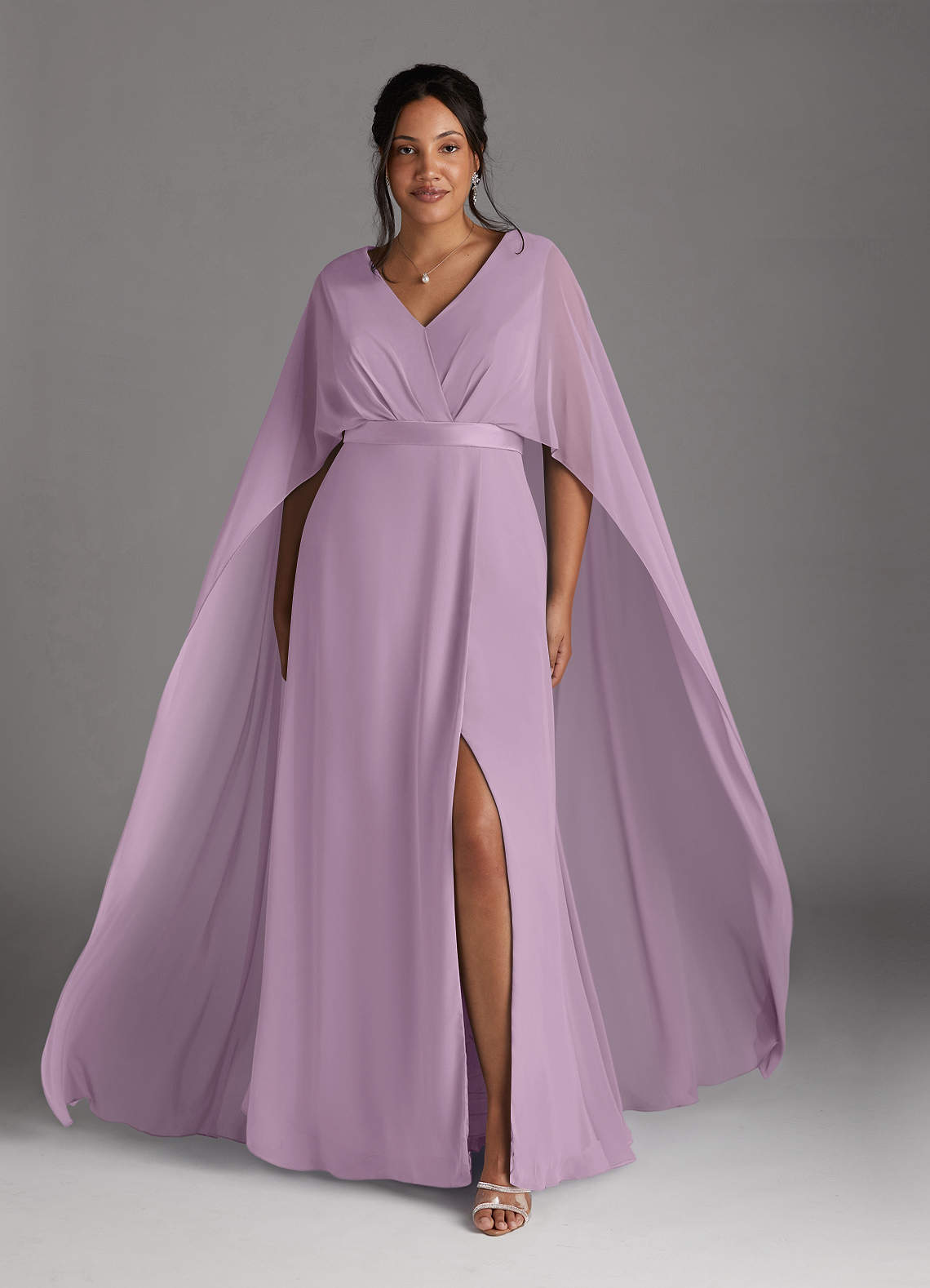 Azazie Isa Mother of the Bride Dresses Wisteria A-Line V-Neck Pleated Chiffon Dress image1