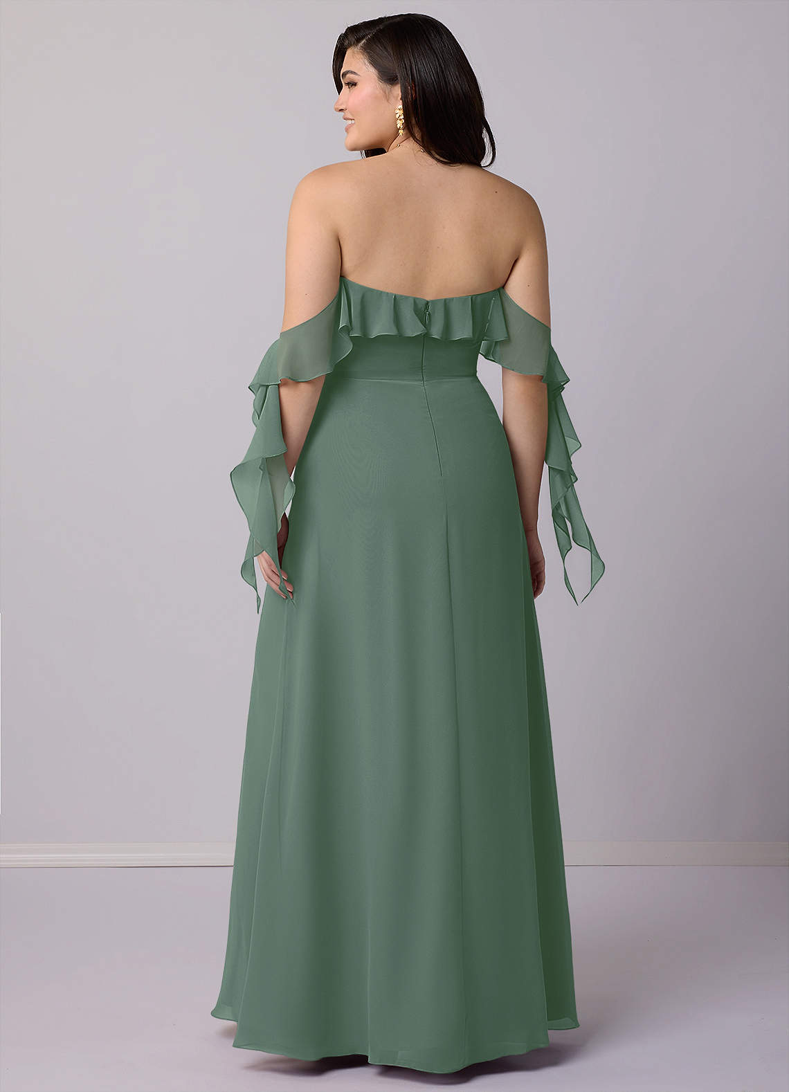 Barbie ♥ Azazie Bridesmaid Dresses A-Line Off the Shoulder Chiffon Floor-Length Dress image8
