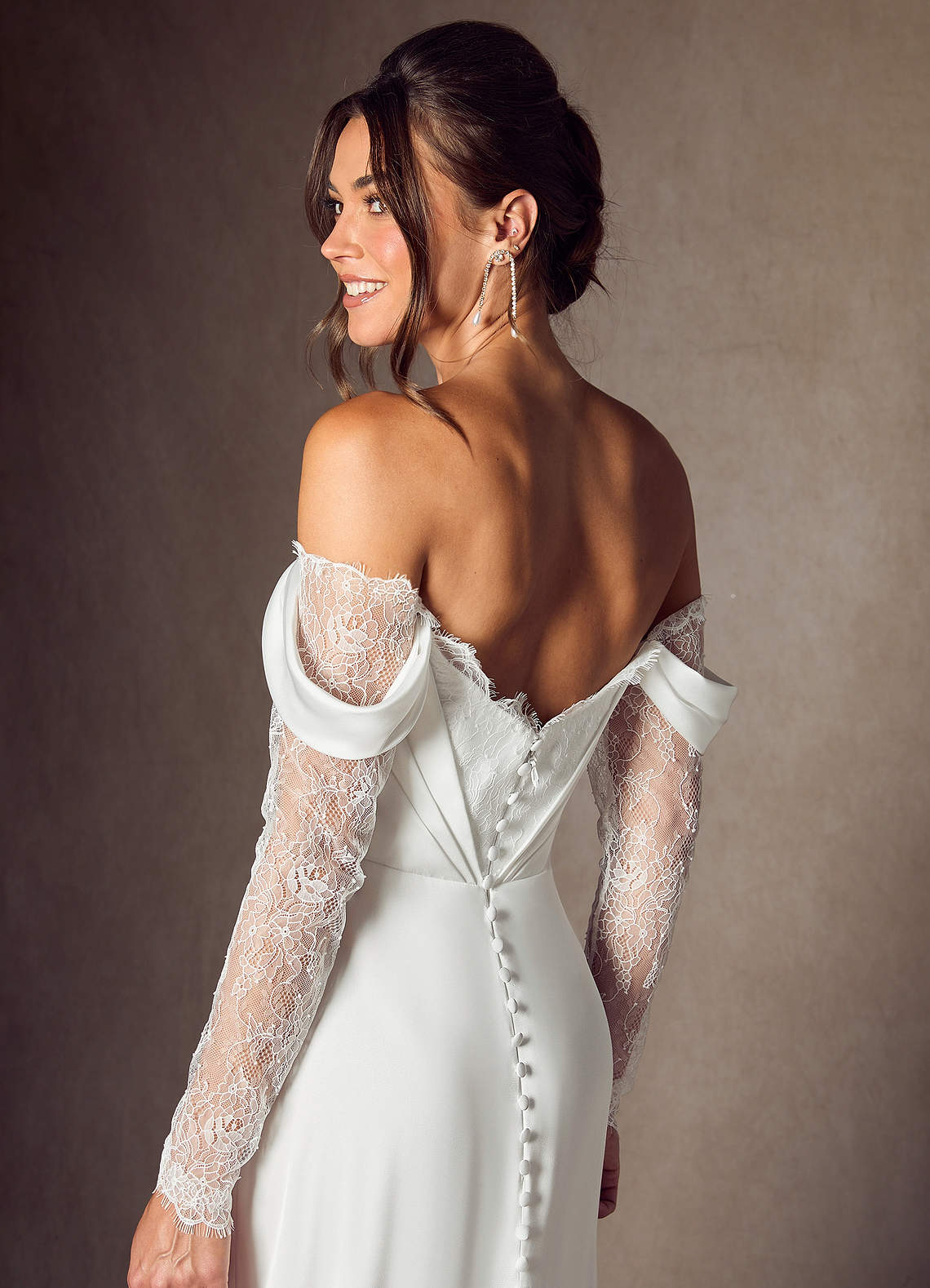 Azazie Alexa Wedding Dresses Diamond White A-Line Sweetheart Neckline Lace Dress image7