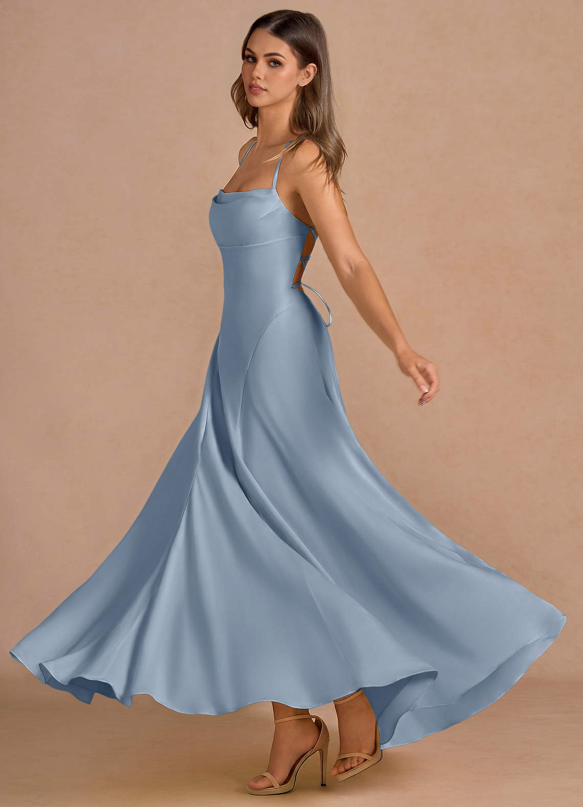 dusty blue maxi dress boho Azazie Dresses A-Line Wedding Guest Semi-Formal Dresses Cowl Embrace effortless boho romance Meta Tulleen Buy Adrianna Papell Bead Size:30