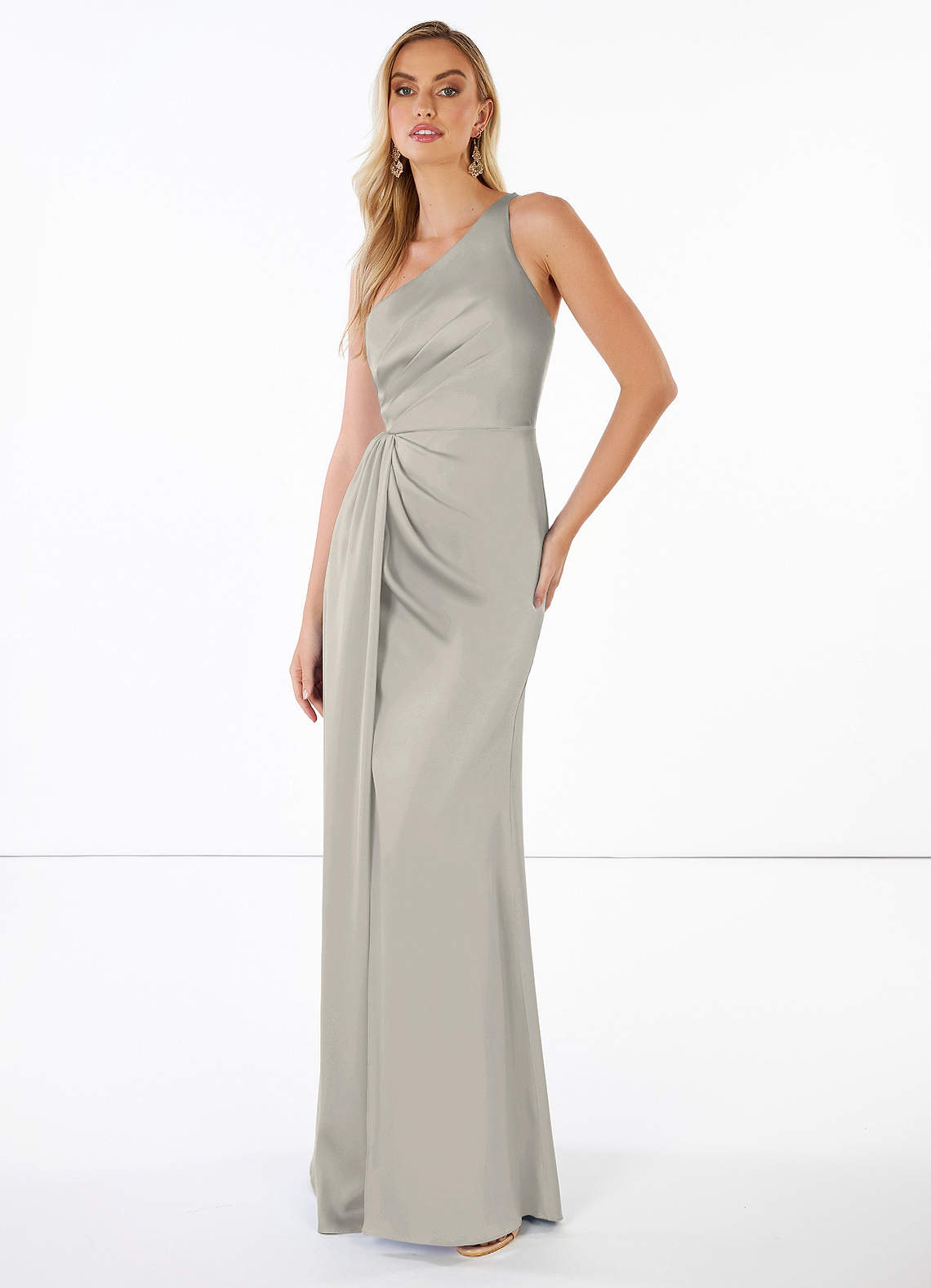 Pebble Azazie Mika Stretch Satin Dress Bridesmaid Dresses | Azazie