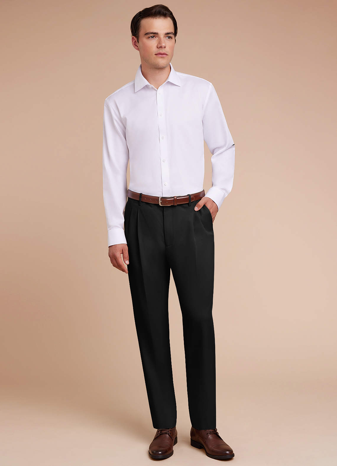 front Owen Black Lightweight Tailored Dress Pants