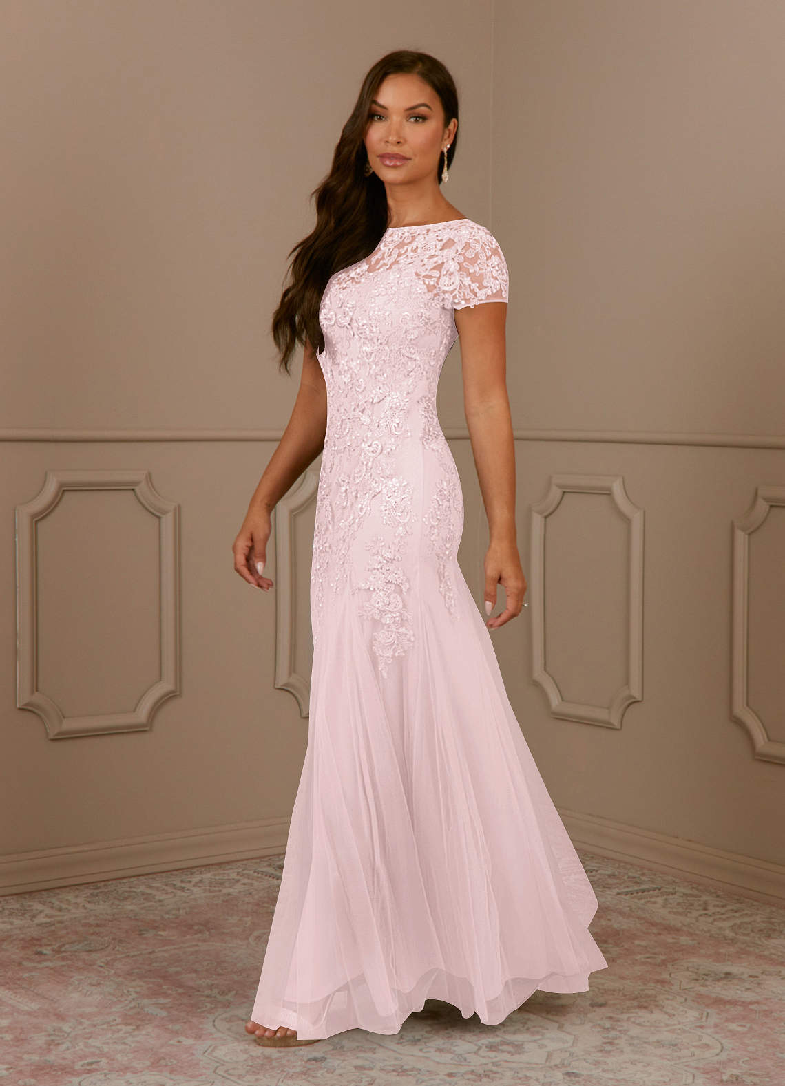 pink mother of the bride dress