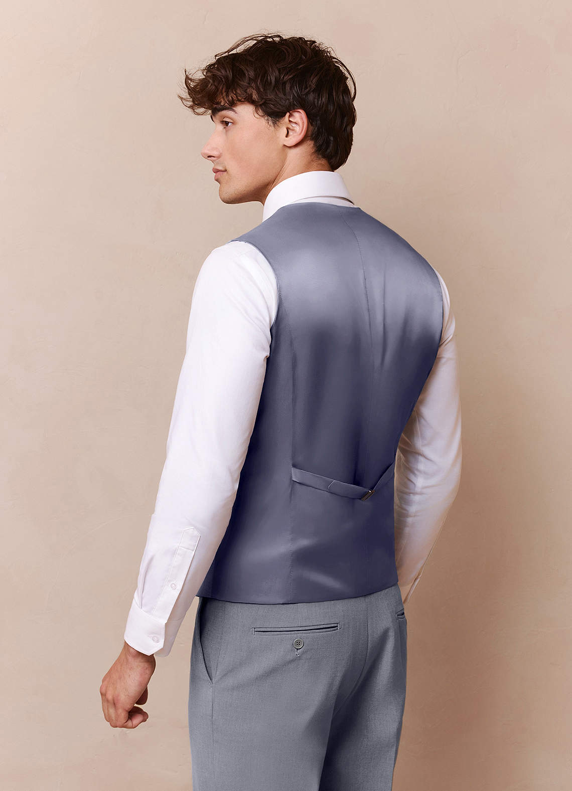 front Savile Grey Wool Blend Suit Vest