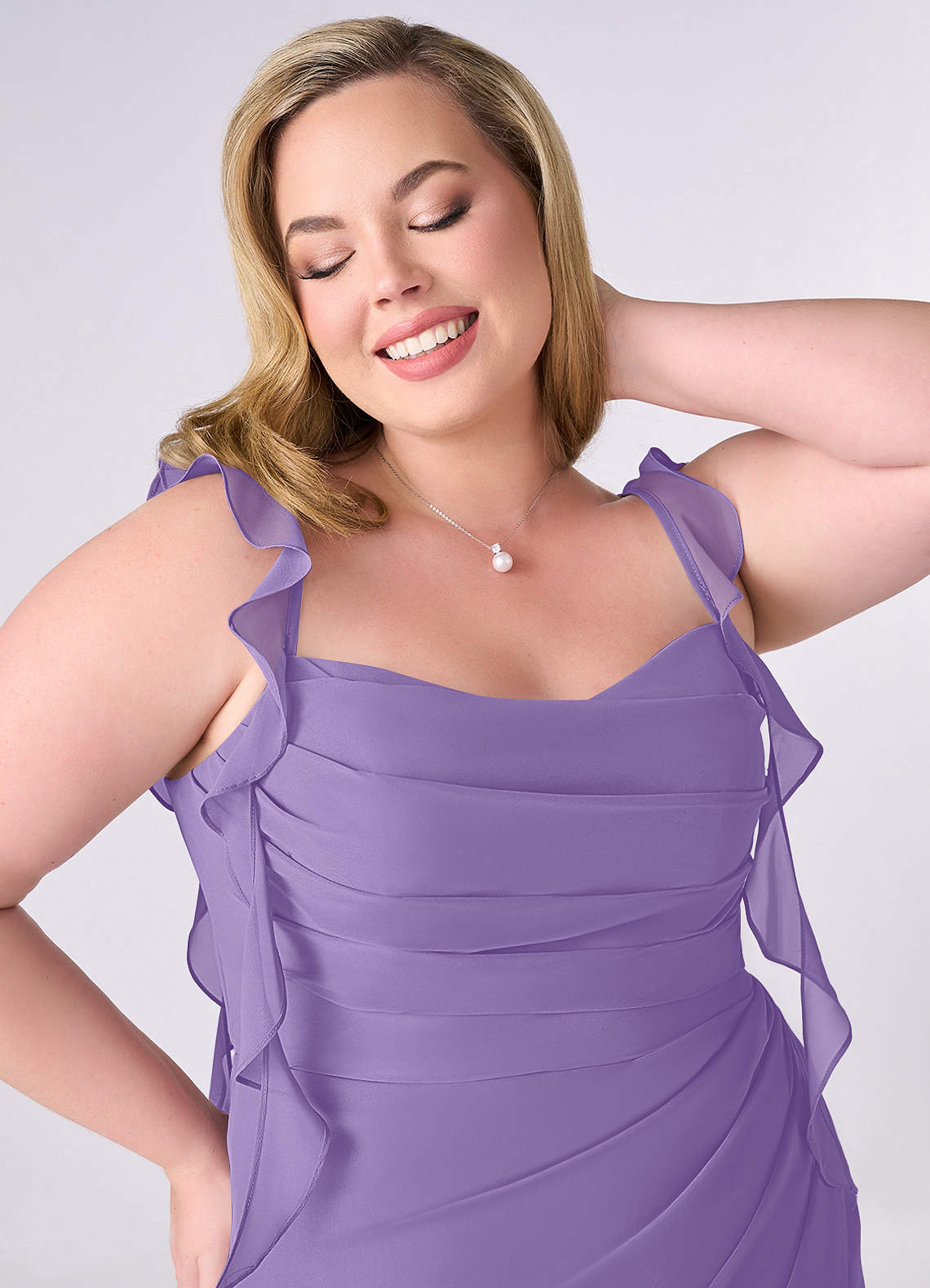 Barbie ♥ Azazie Bridesmaid Dresses Sweetheart Pleated Ruffle Chiffon Mermaid Dress image10