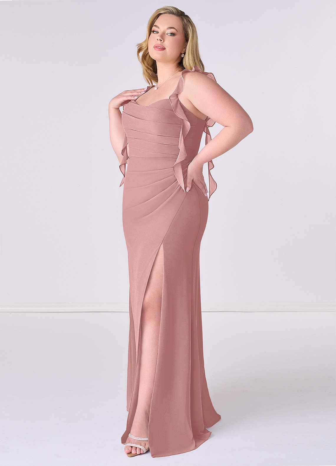 Barbie ♥ Azazie Bridesmaid Dresses Sweetheart Pleated Ruffle Chiffon Mermaid Dress image8