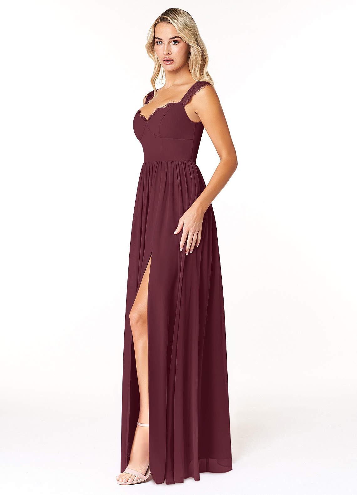 Azazie Cleobella Cabernet Bridesmaid Dresses | Azazie
