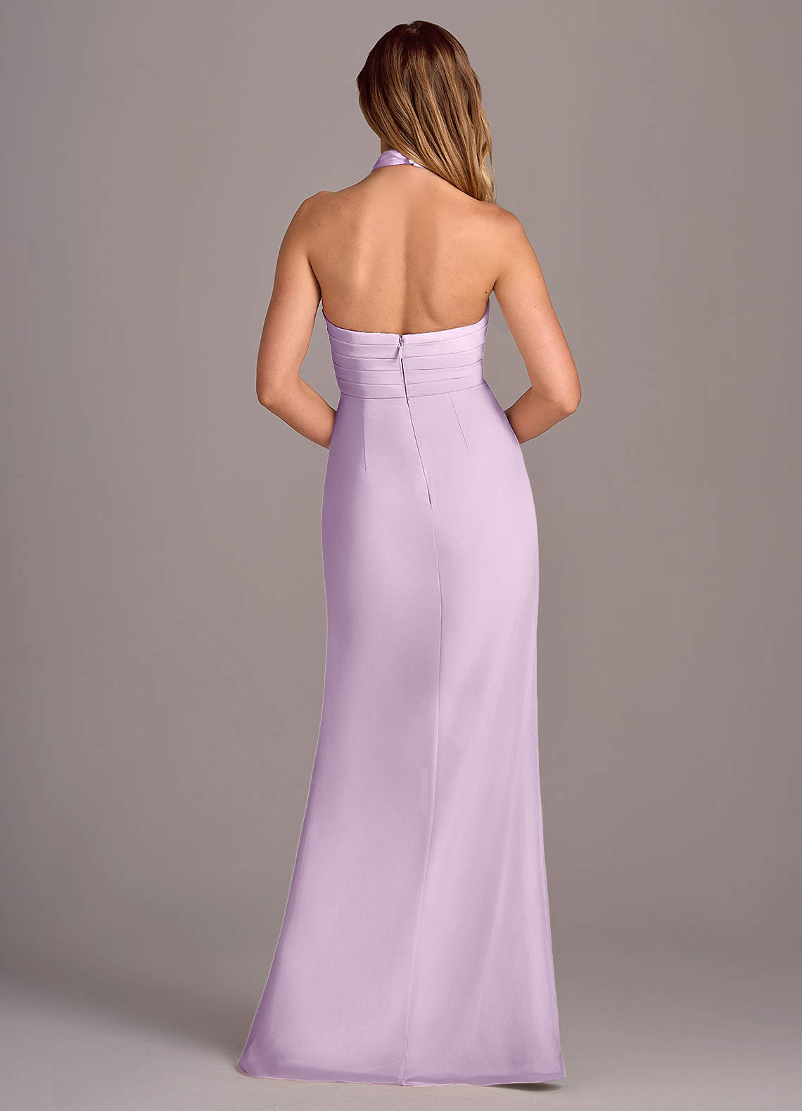 Azazie Jemma Jurken voor thuis passen Jurk van Chiffon met Kolom Geplooid Zwart image1