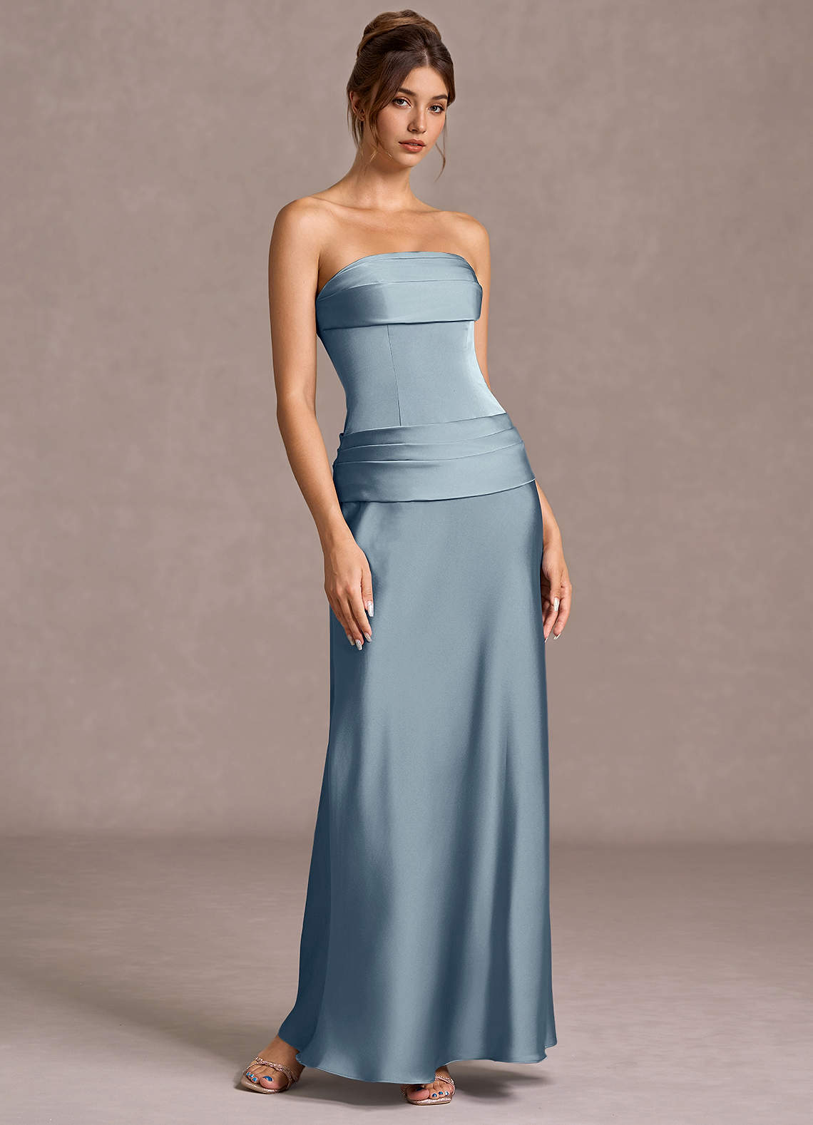 Maxi jurk Faelina Poederblauw image1