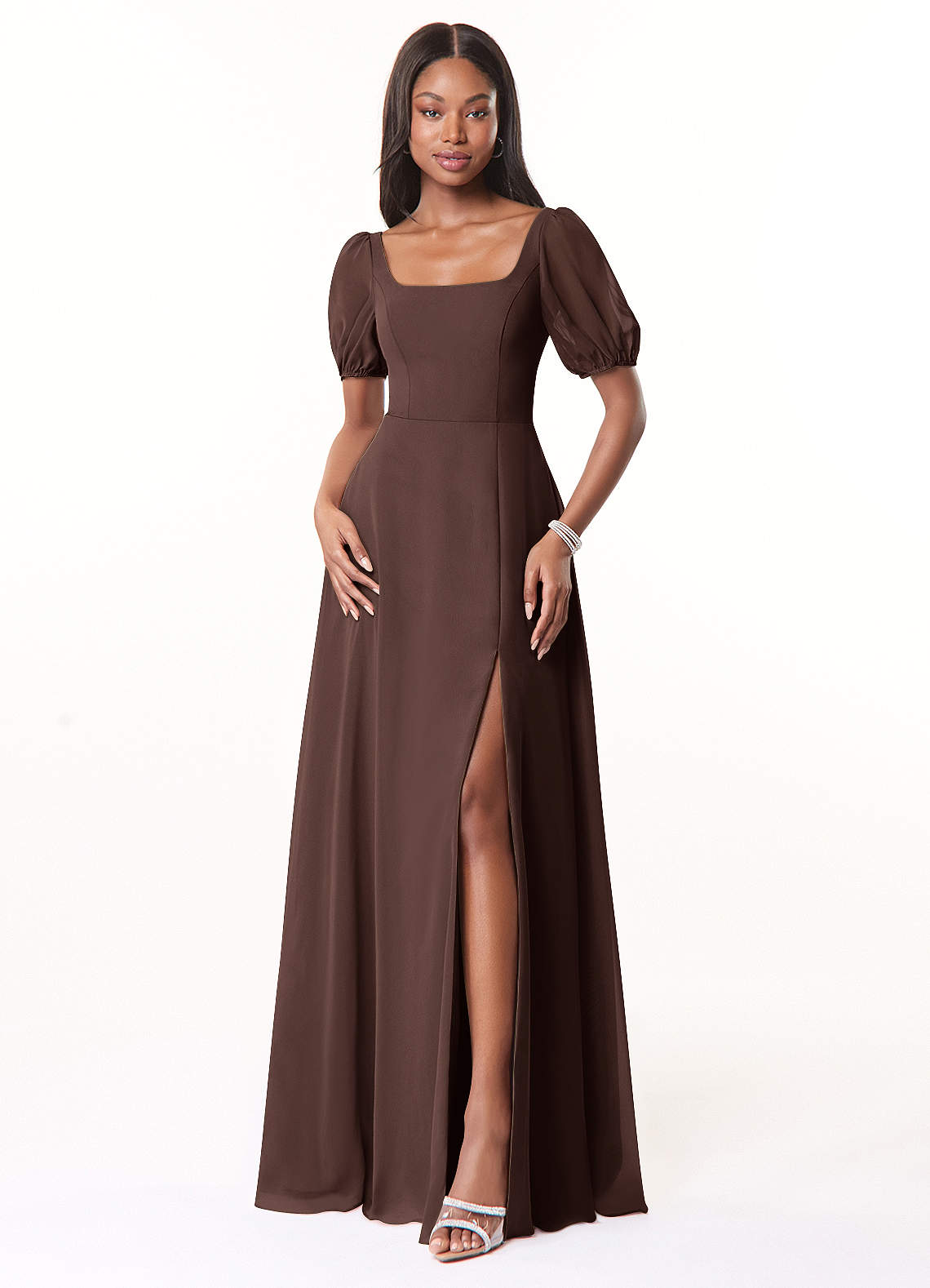 azazie a-line/princess square neck floor-length chiffon bridesmaid dress reviews Azazie A-Line Square Neck Floor-Length Floral Burnout Bridesmaid Dresses UK