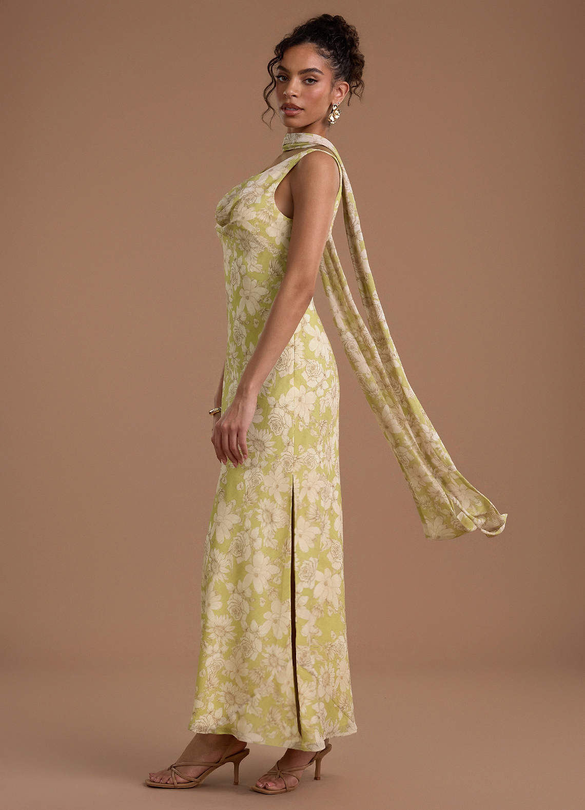 Terrie Olive Floral Maxi Dress Terrie Olive Floral Maxi Dress