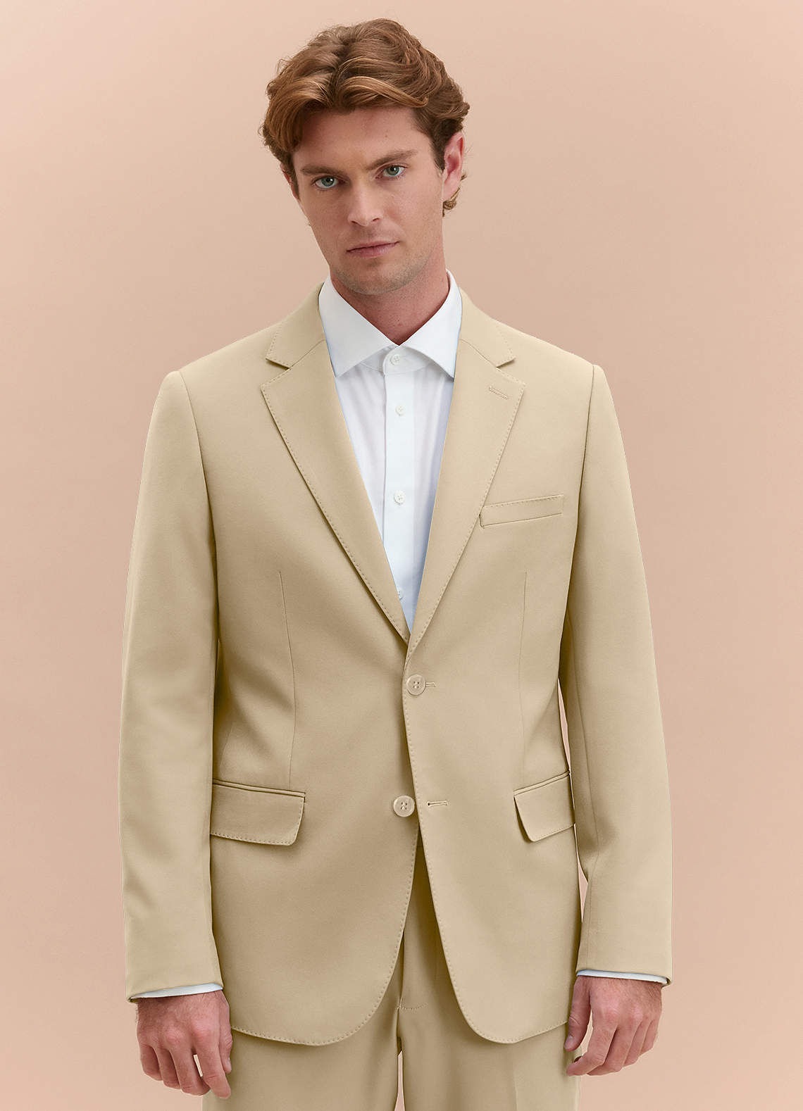 James Champagne Structured Stretch Suit Jacket | Slim Regular Suit