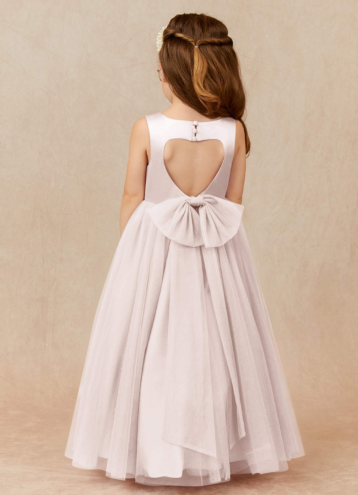 Azazie Muni Flower Girl Dresses Rose Petal A-Line Bow Tulle Dress image1