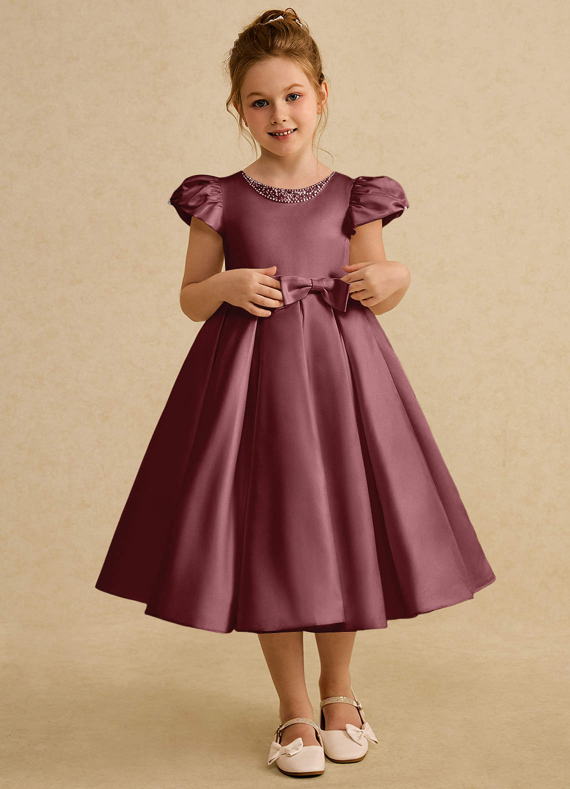 Azazie Pearl Desert Rose Ball-Gown Pleated Matte Satin Dress | Azazie Azazie Pearl Desert Rose Ball-Gown Pleated Matte Satin Dress | Azazie