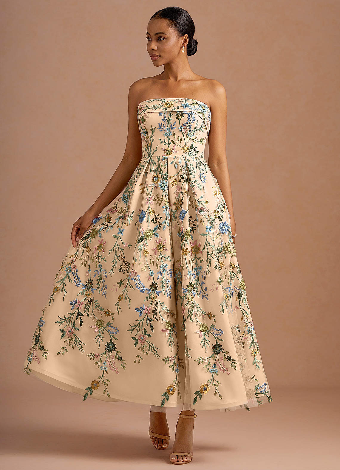 evangeline maxi dress Evangeline Champagne Multi Maxi Dress