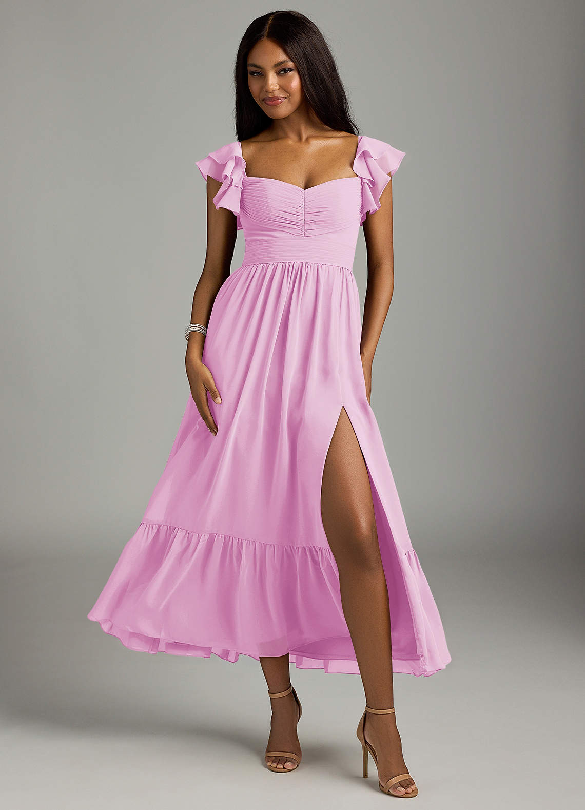 ombre bridesmaid dress Allegra Satin Tie Shoulder Bridesmaid Dress