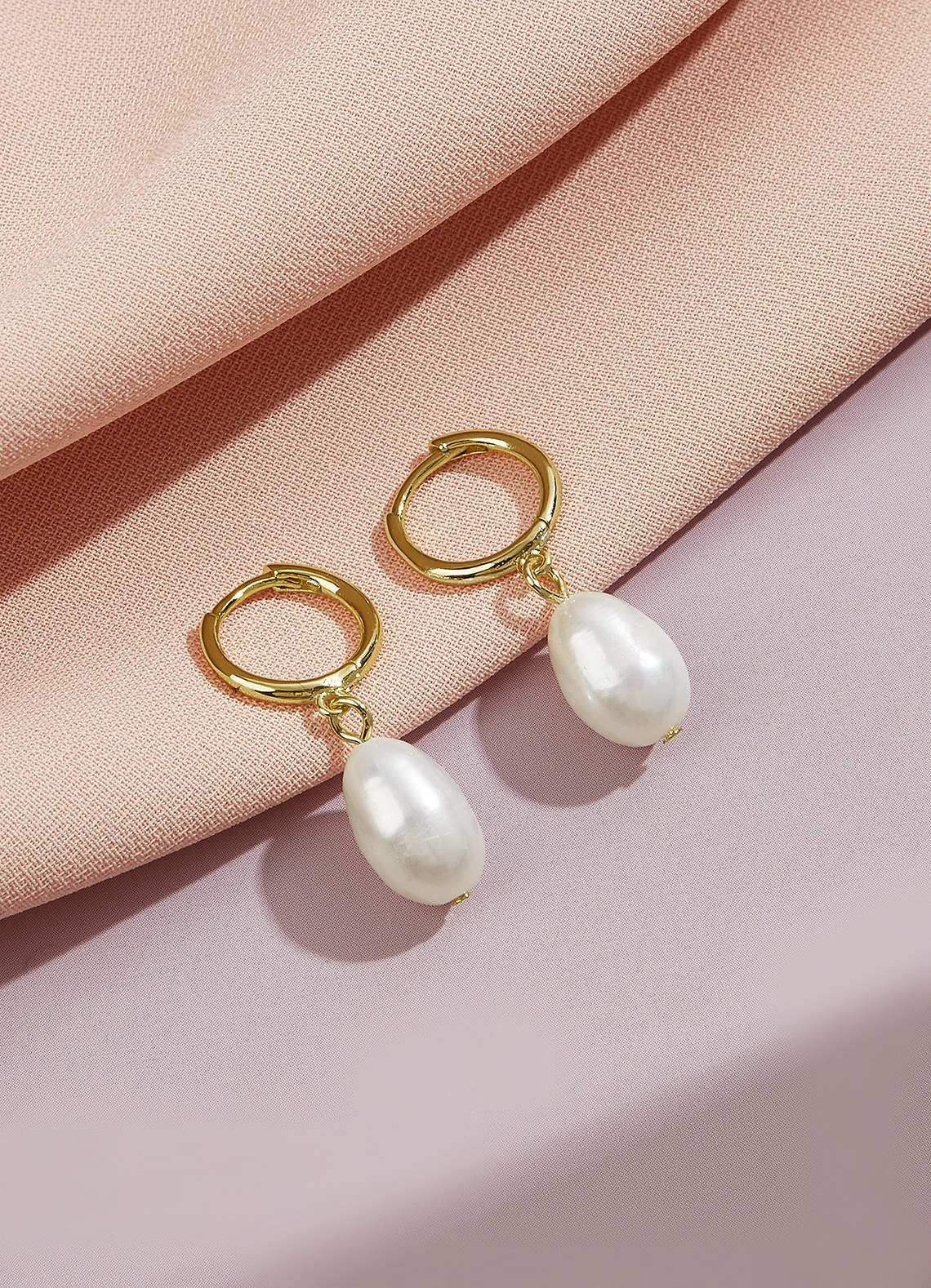 front Golden Pearl Earrings