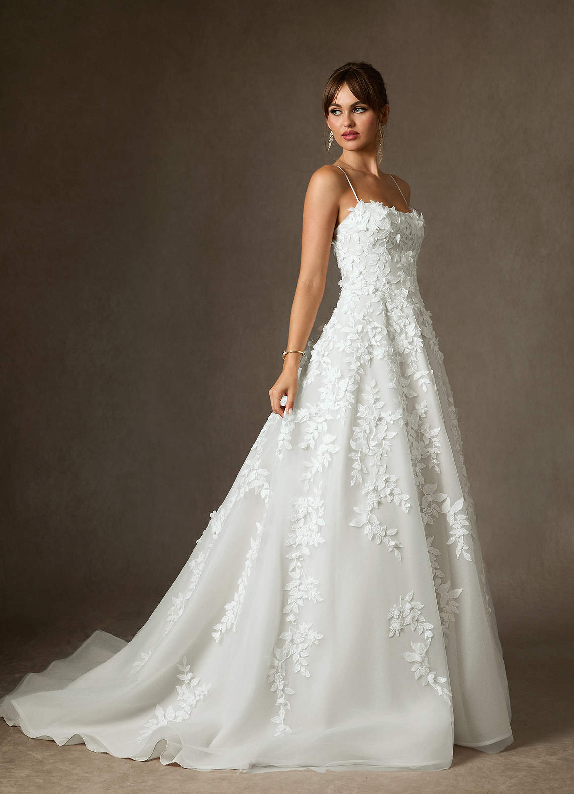 Azazie Alyson Vestidos de noiva Vestido Diamante Branco de Renda de Vestido de baile image6