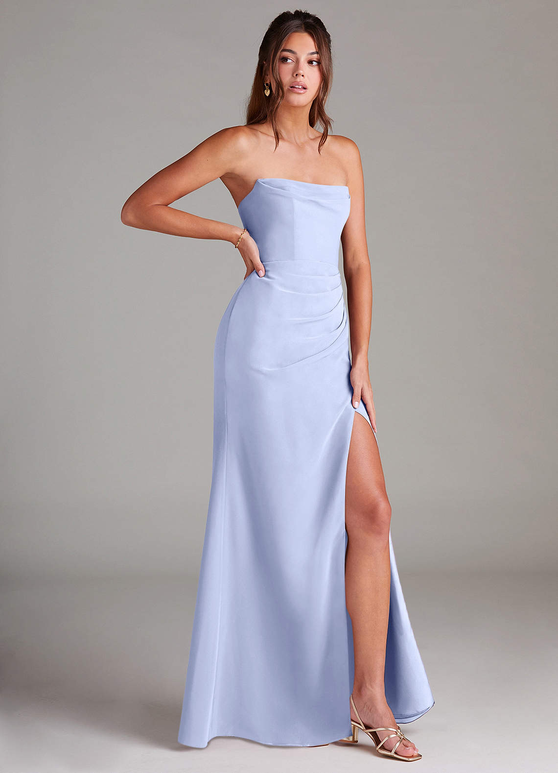 Azazie Leonis Bridesmaid Dresses Ice Sheath Strapless Chiffon Convertible Dress image7