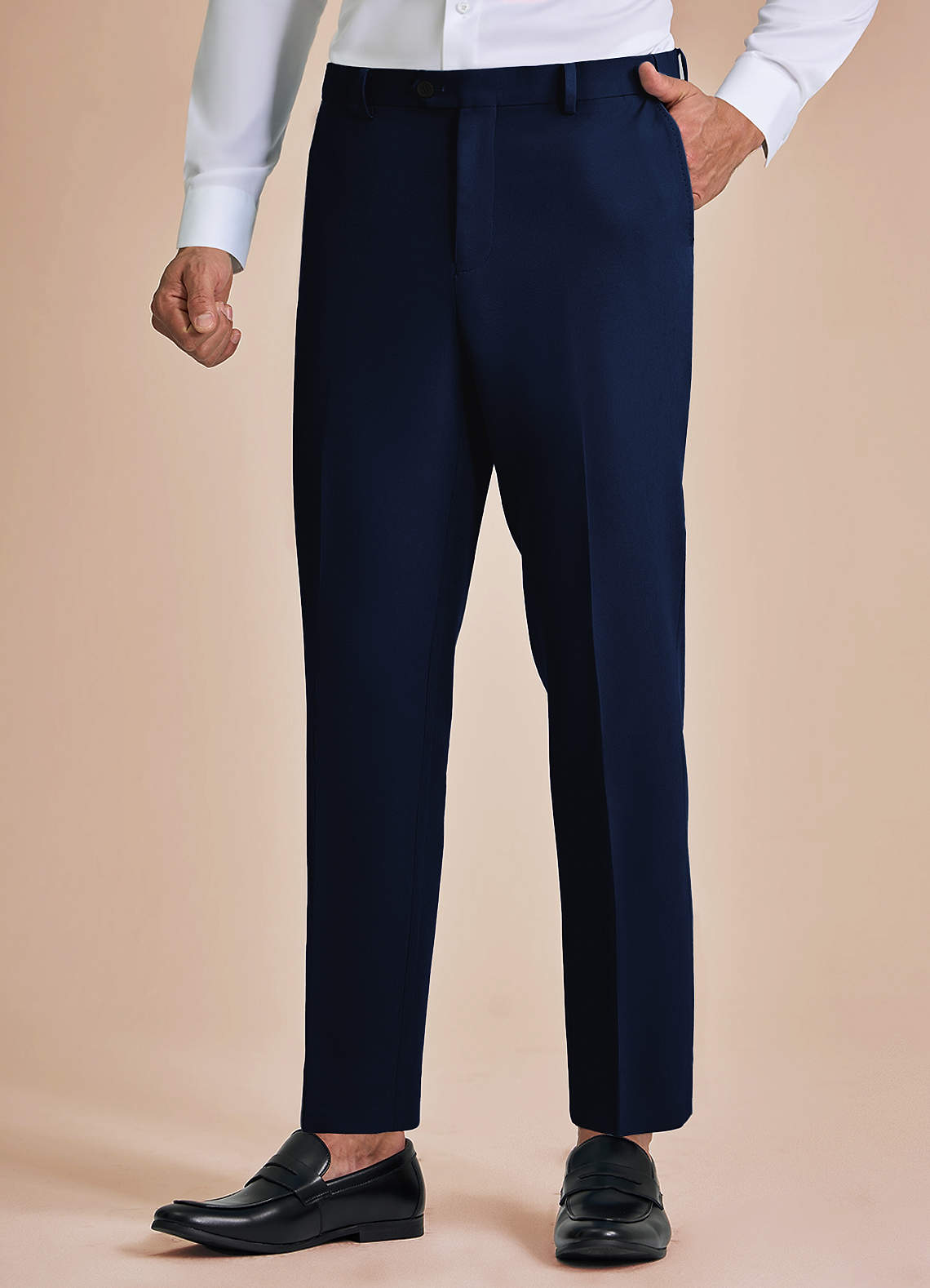 front James Azul Pantalones de vestir