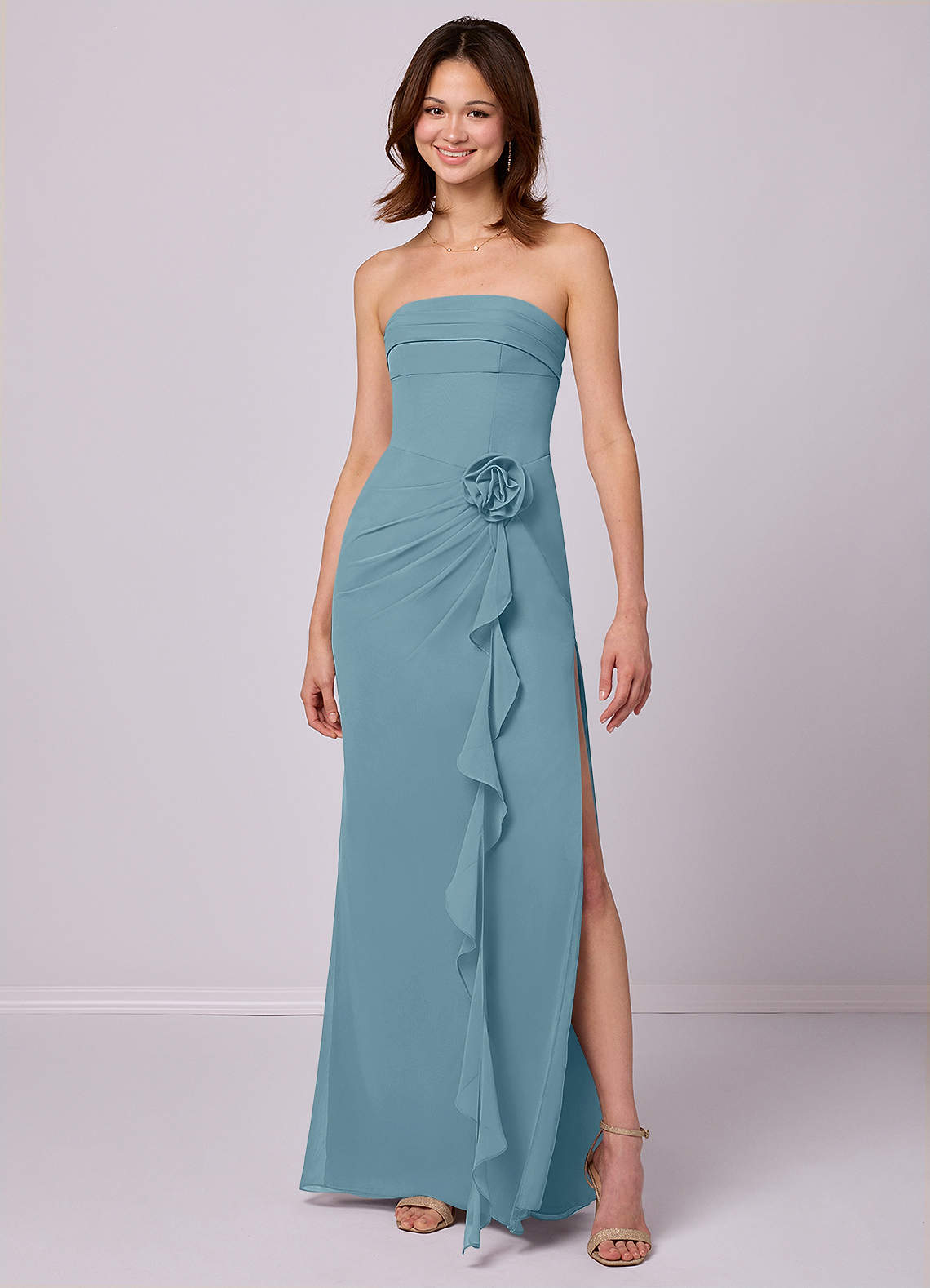 barbie bridesmaid dresses Barbie  AZAZIE 1004 Ready to Ship Sky Blue Chiffon Bridesmaid Dresses
