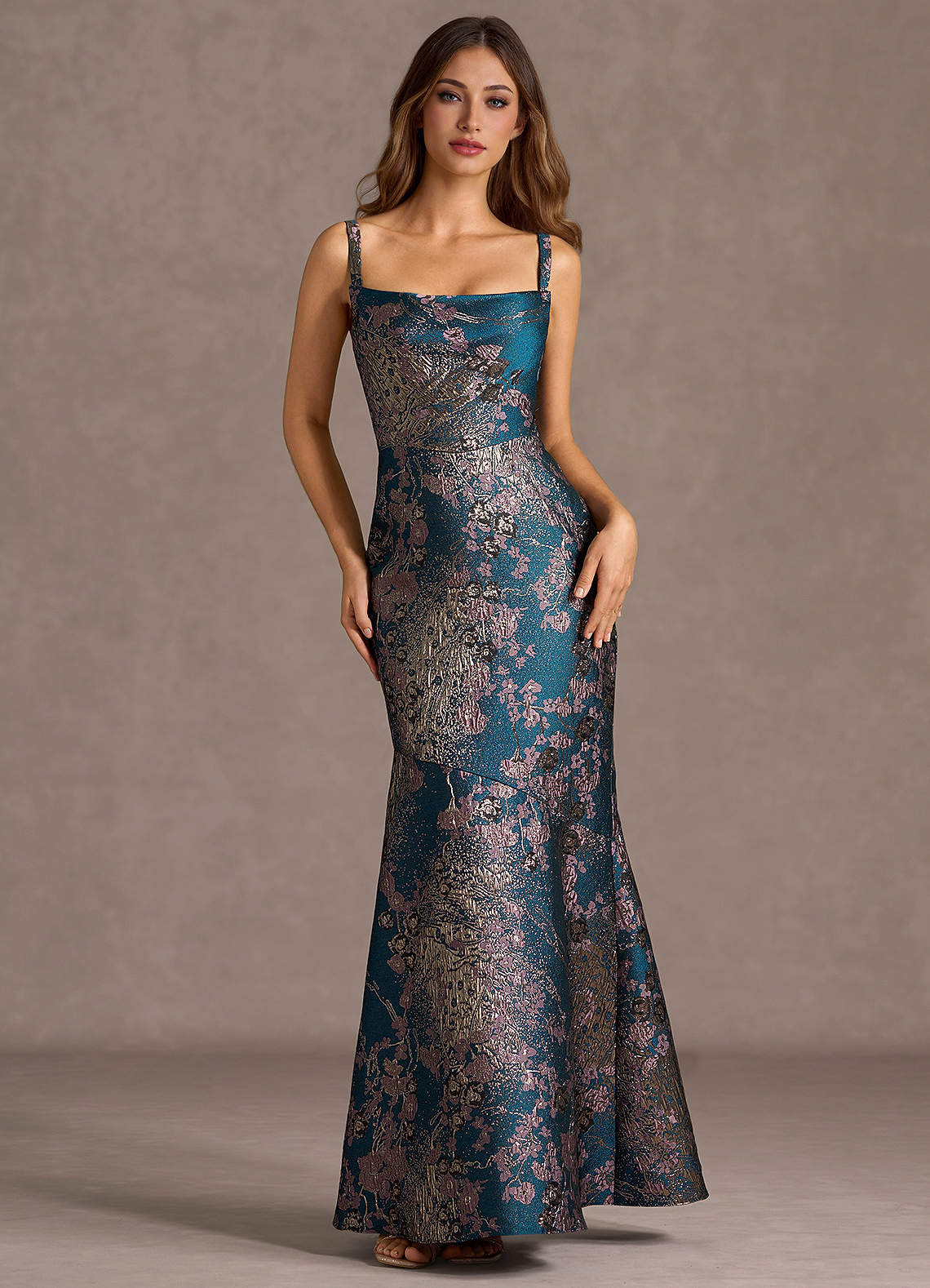strapless open back dress Saoirse Metallic Pleated Midi Dress