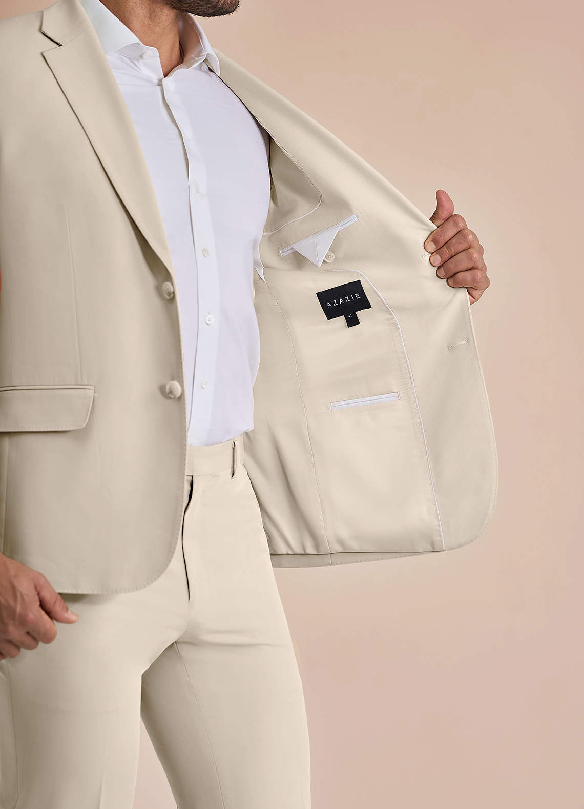 front William Tan Comfort Blend Suit