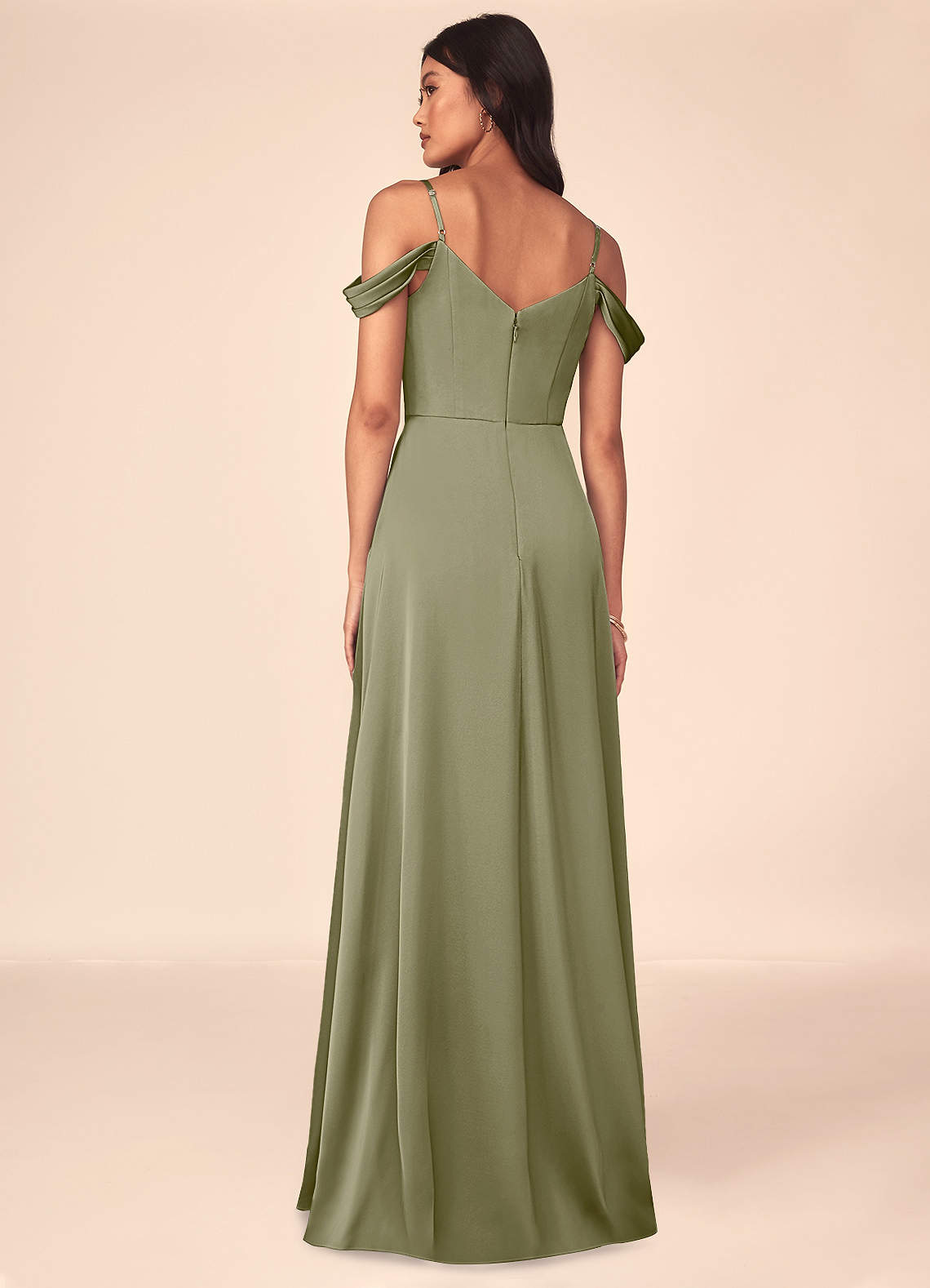 green emerald velvet dress LONG PISTACHIO GREEN DRESS main image 1
