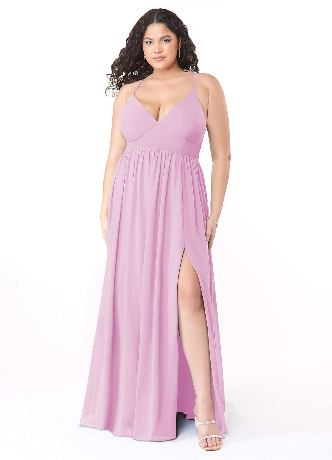 Azazie Aaida Bridesmaid Dresses A-Line Bow Chiffon Floor-Length Dress image1