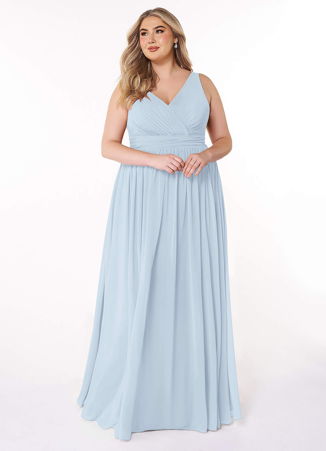 Azazie Kora Bridesmaid Dresses A-Line Convertible Chiffon Floor-Length Dress image1