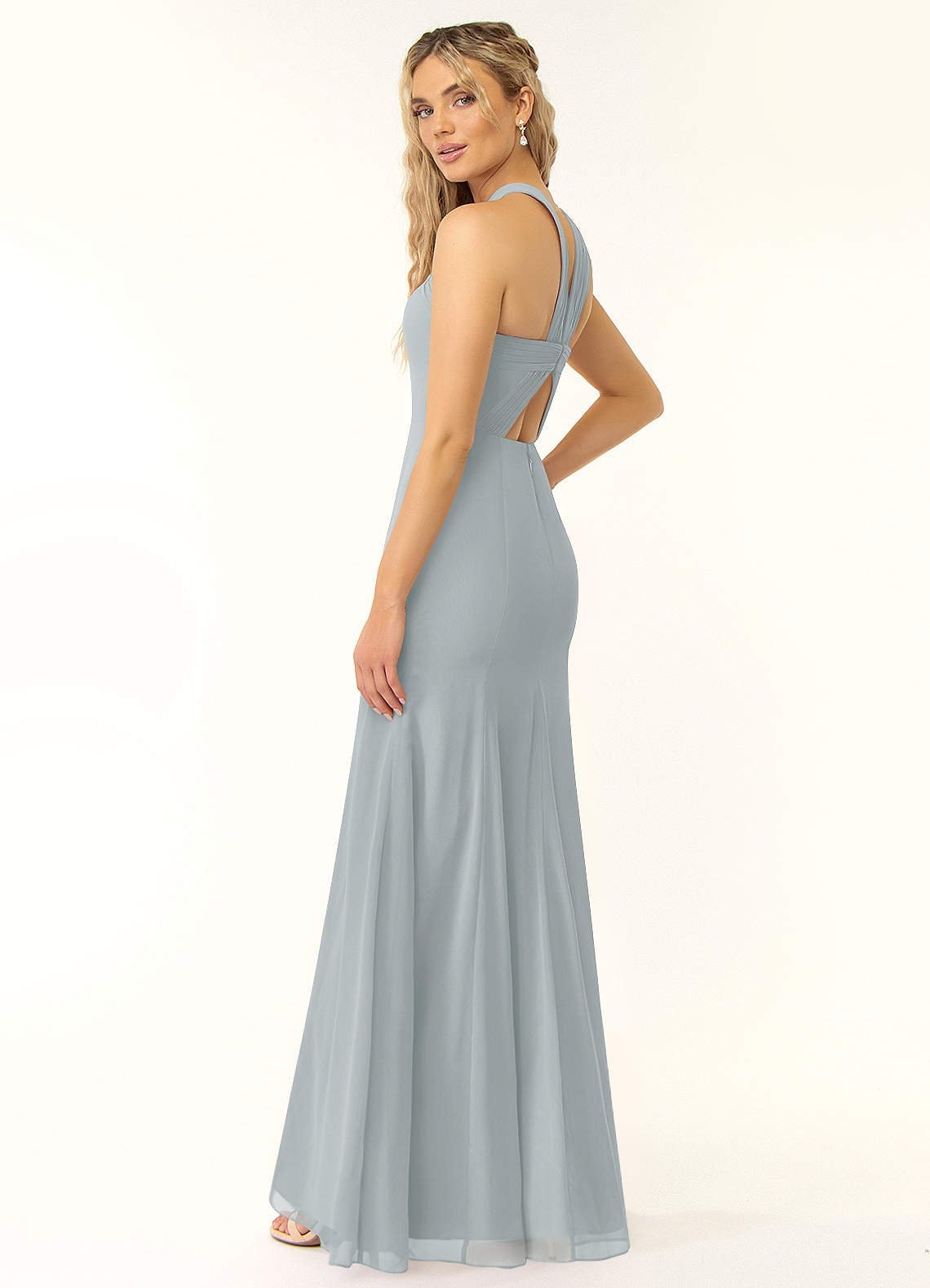 dolphin grey dress Azazie | Swooning over this picture-perfect bride and her squad in Dolphin Grey! Would you let your bridesmaids pick their dresses or are...