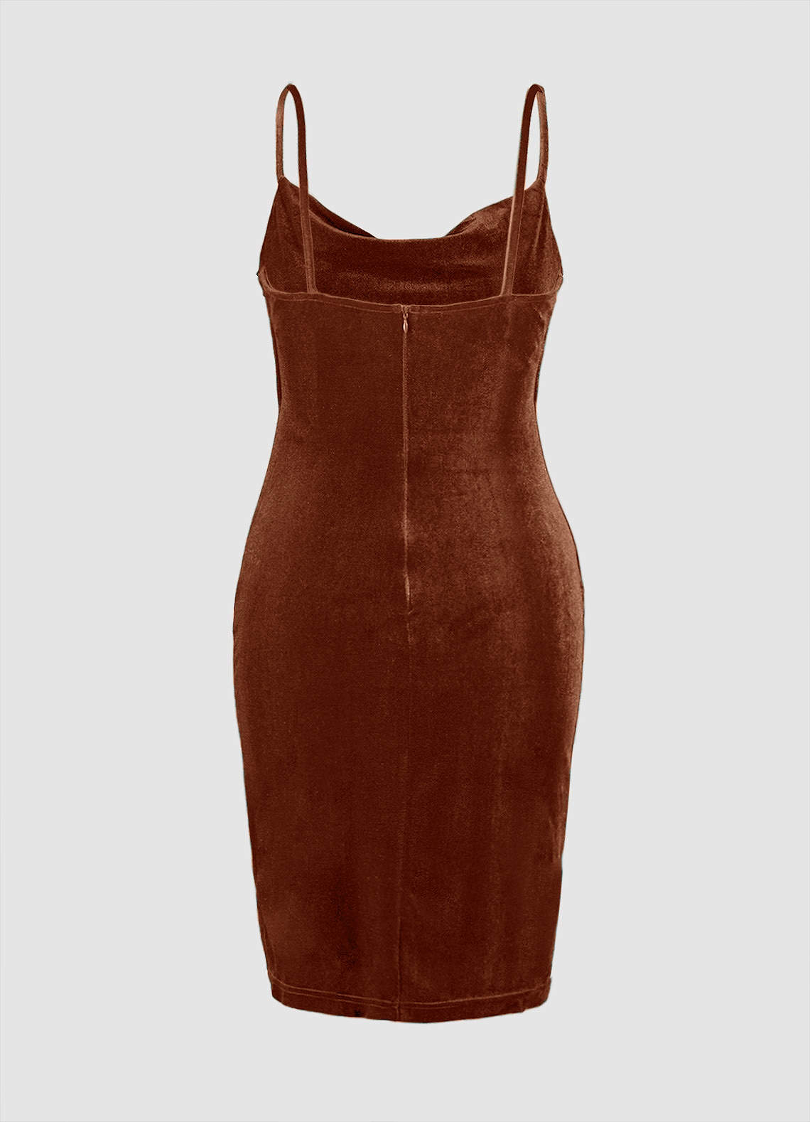 Bibi Terracotta Velvet Mini Dress | Azazie