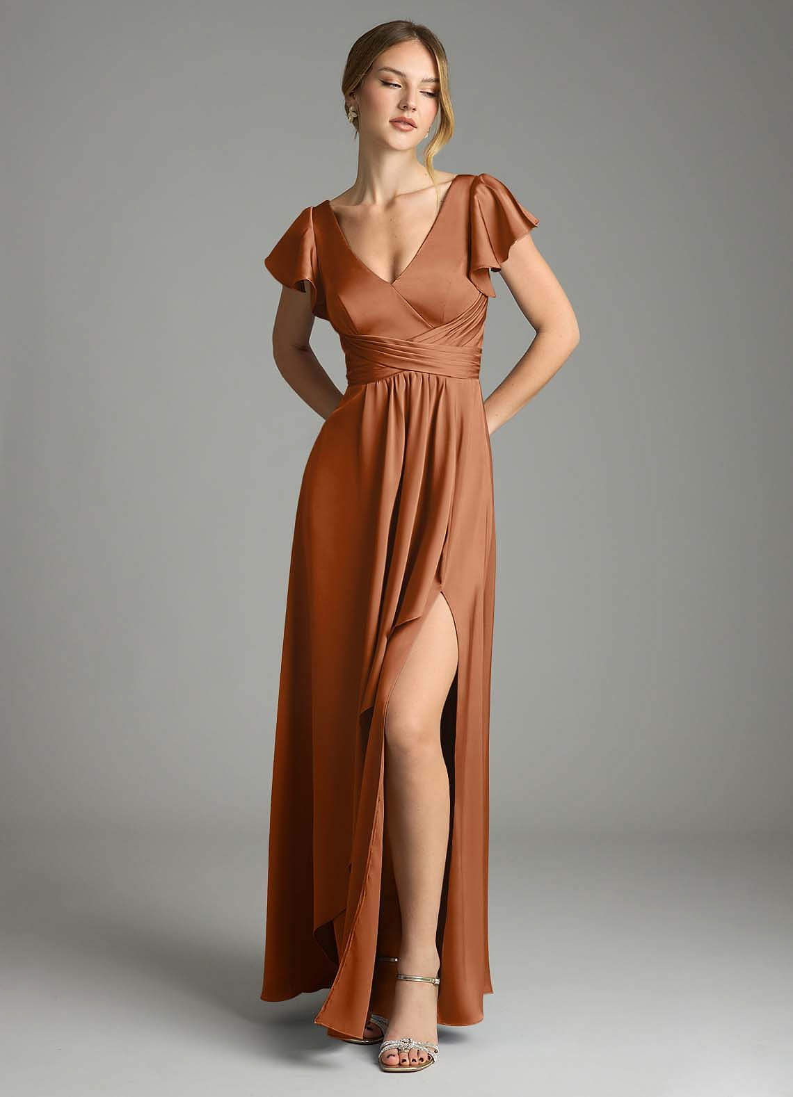 copper and teal bridesmaid dresses Liz & Dayne