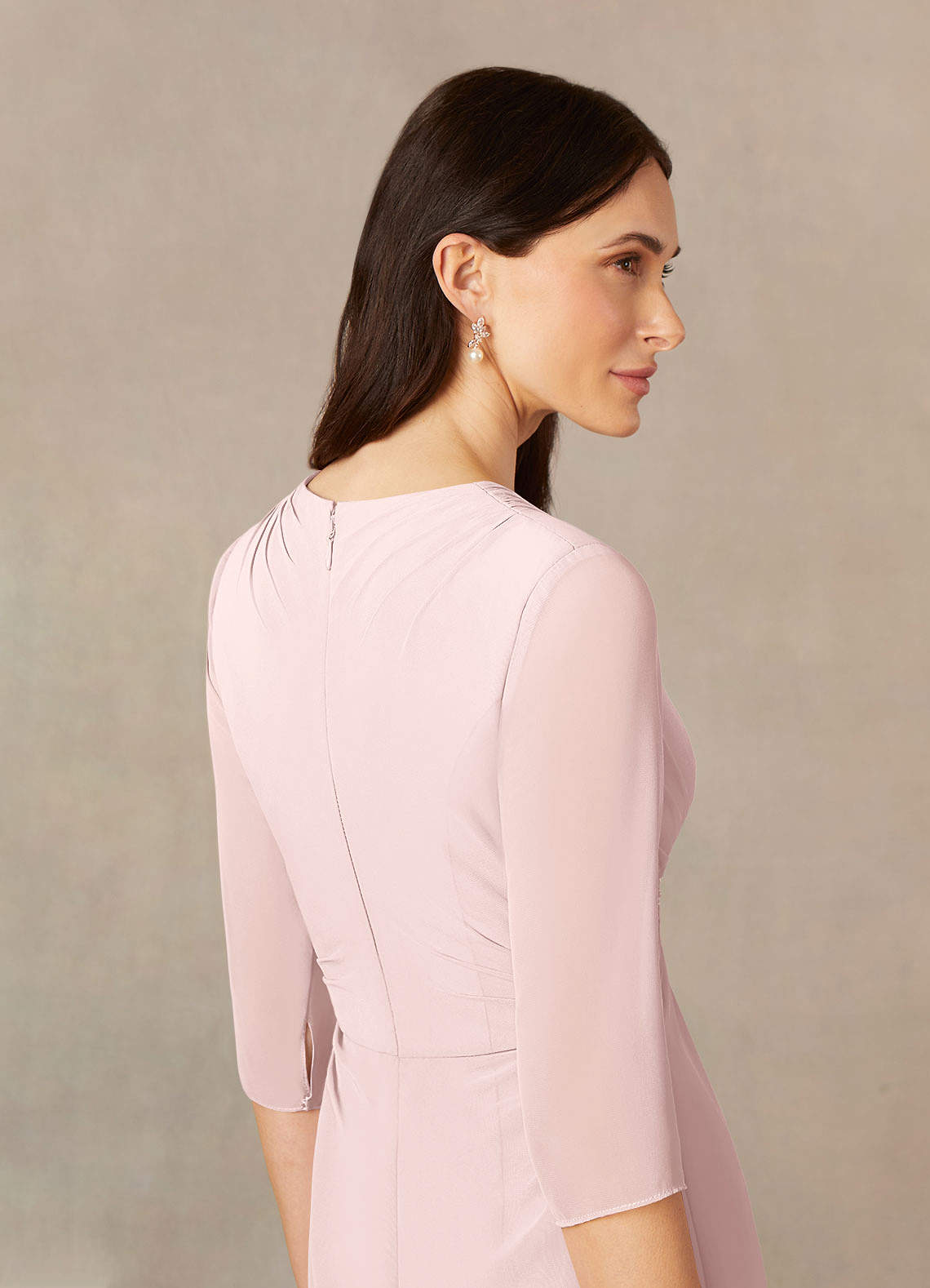 a line dress yessica Azazie Yessica Blushing Pink A-Line Sequins Chiffon Dress