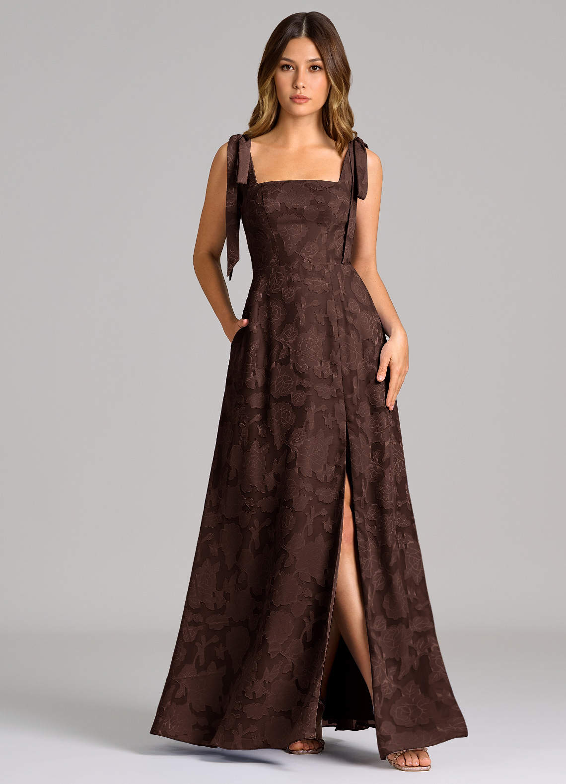 brown burnout dress ASTR Velvet Floral Burnout Bustier Dress