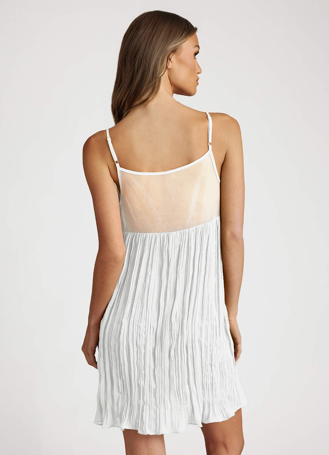 front Pleated Babydoll Slip Dress