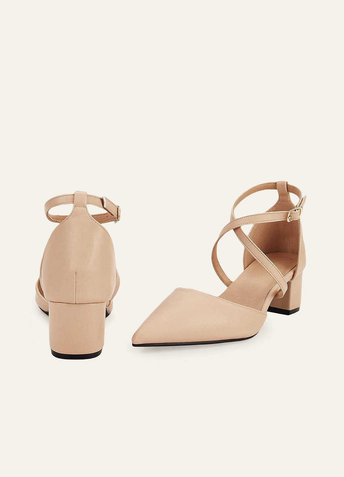 front Cross Strap Ankle Strap Heels