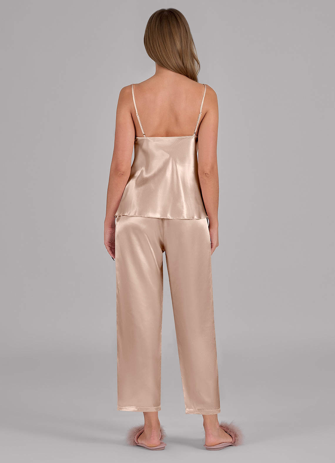 front Satin Long Sleeves 3-Piece Loungewear Set