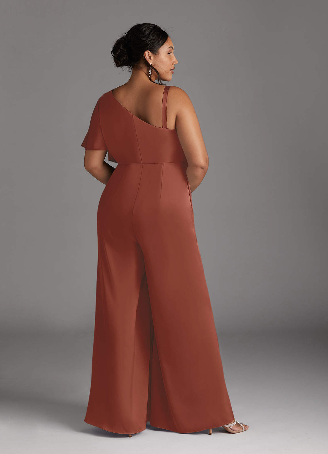 Azazie Hagretta Mother of the Bride Dresses Auburn Jumpsuit/Pantsuit Stretch Satin Dress image9