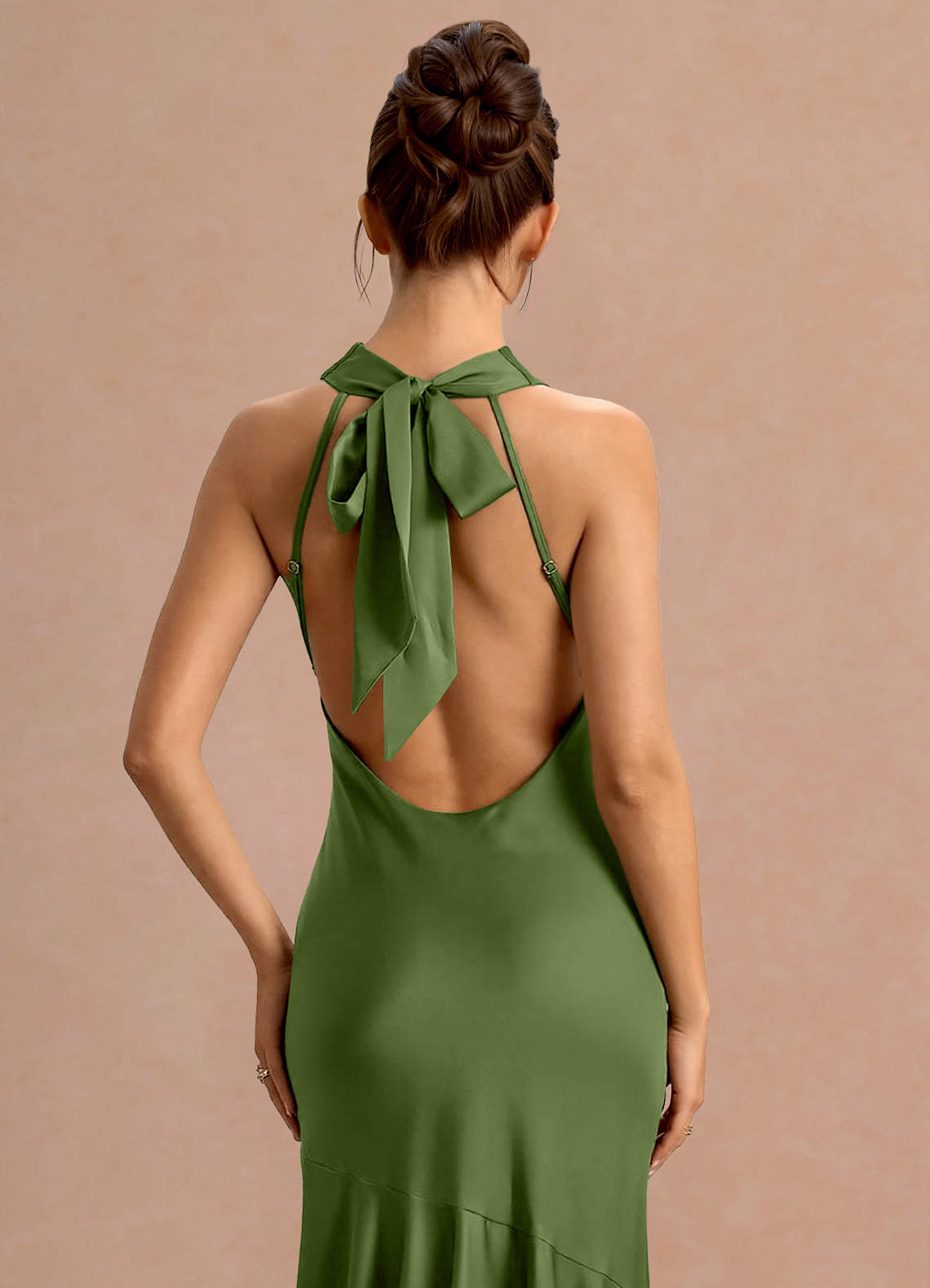 Tinley Olive Green Maxi Dress | Azazie