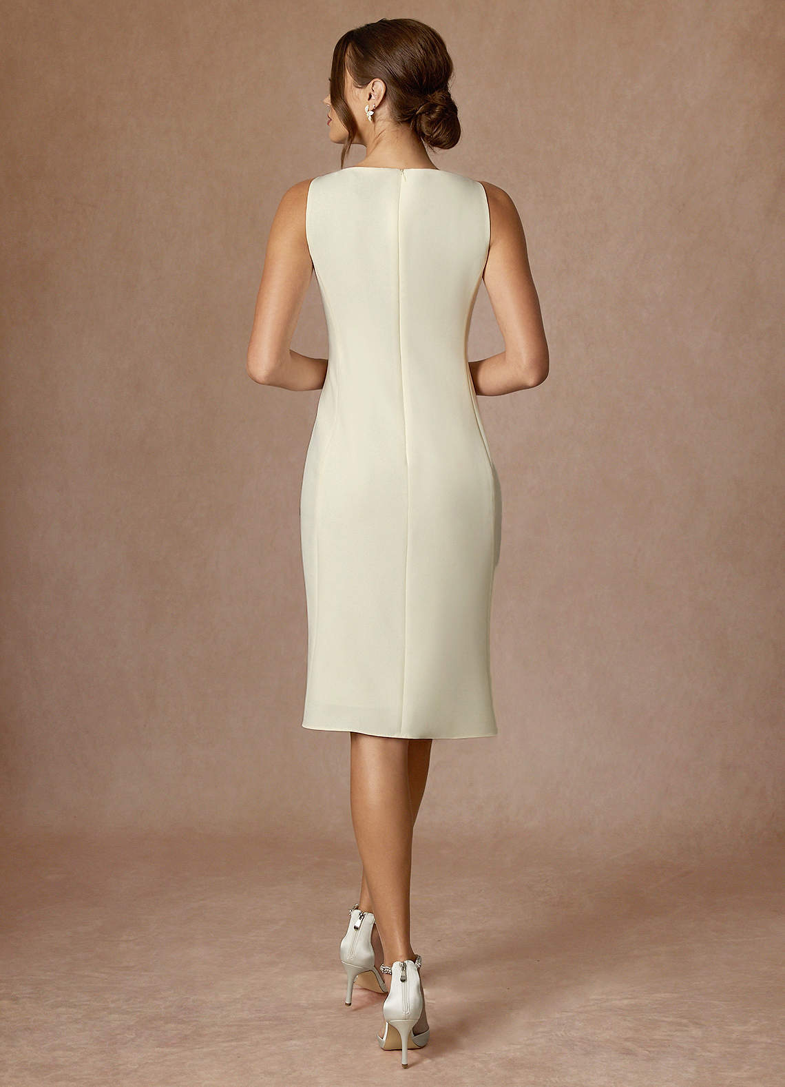 front Charlotte Ivory Refined Weave Dress