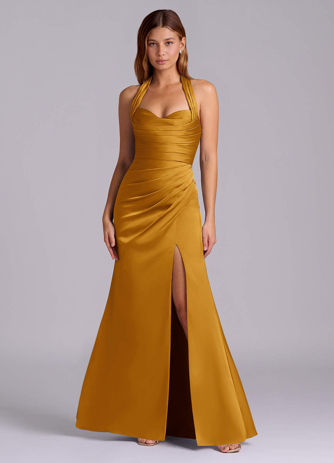 blue dress for baby girl Mismatched Brown Mermaid Maxi Long Wedding Guest Bridesmaid Dresses,WG   Wish Gown