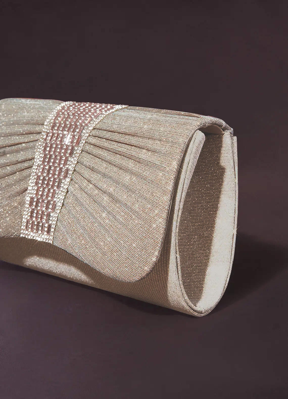 Gold Rhinestone Embellished Clutch Bag Bags Azazie