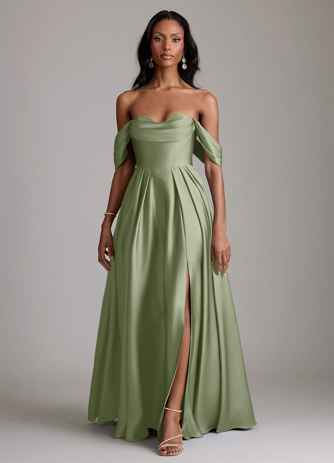 pistachio bridesmaid dress Azazie Loisa GL2596 Boat Neck A 20260722-PRODUCT-ALLSITE shoulder look or go Tamanho:L