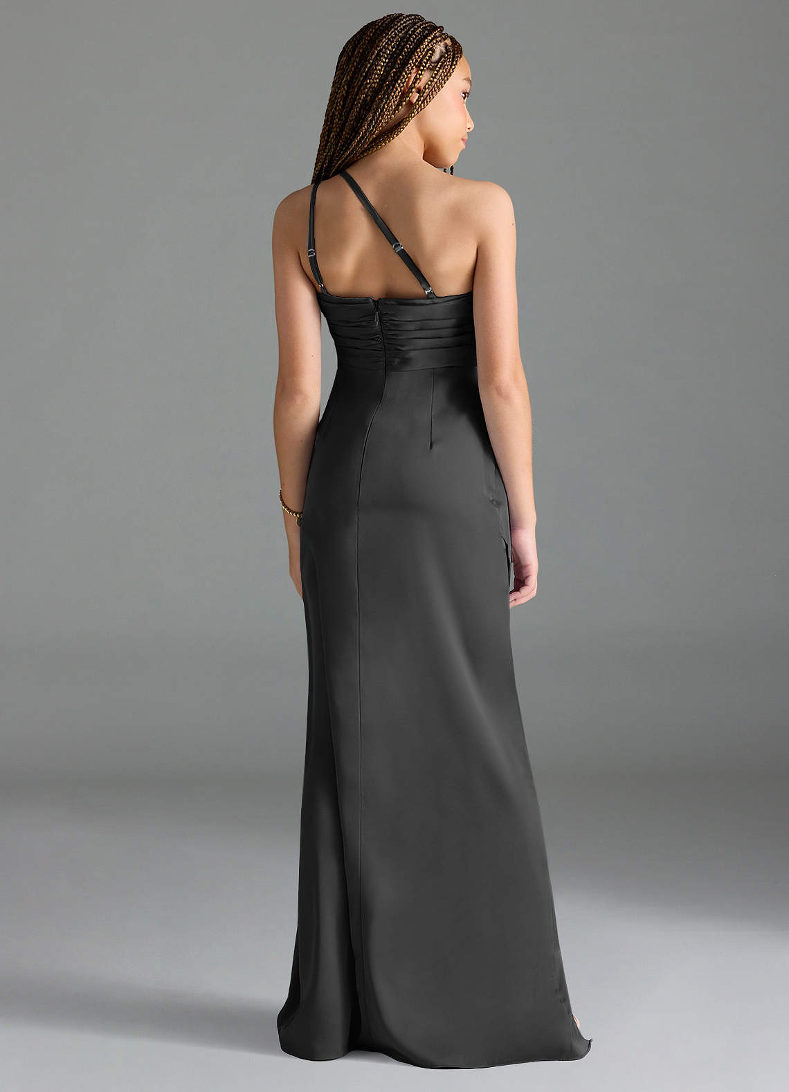 Azazie Eren Junior Klä av Tubklänning i Stretch Satin Plisserad image1