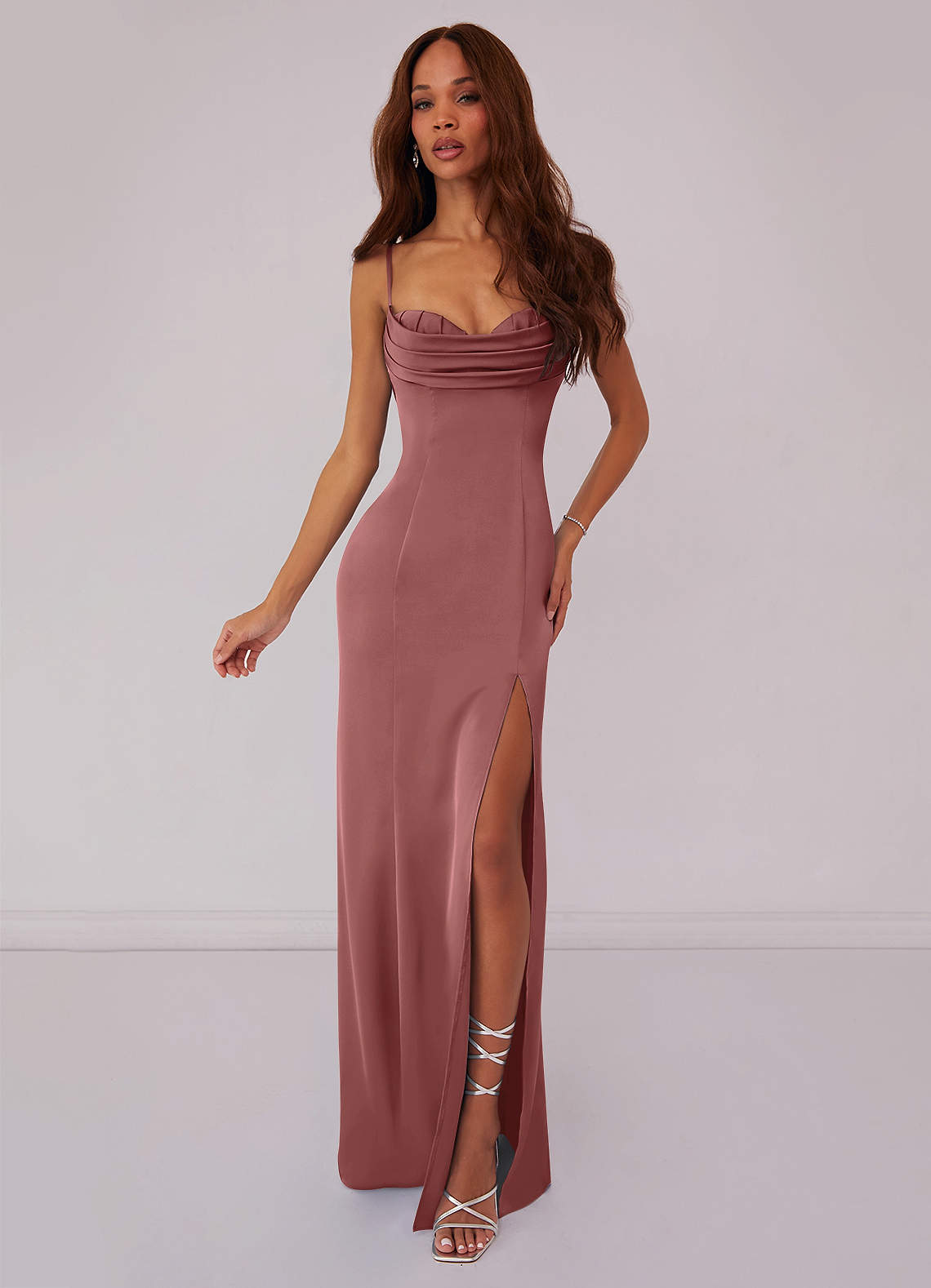 Barbie ♥ Azazie Brudtärnklänningar Klänning av Sjöjungfru i Stretch Satin Korsett Ametist image1